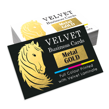 business card gold printed on velvet